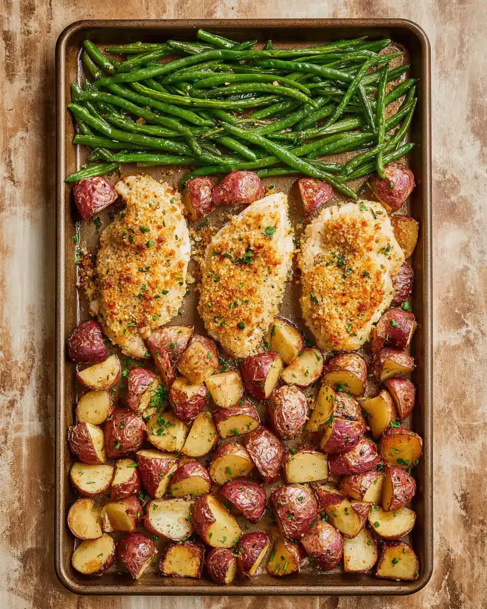 Parmesan Crusted Chicken Sheet Pan Dinner