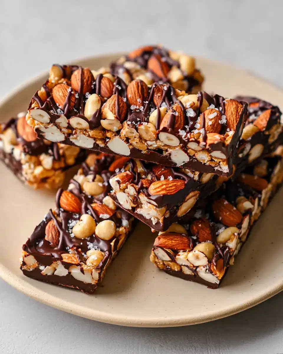 Dark Chocolate and Sea Salt Nut Bars
