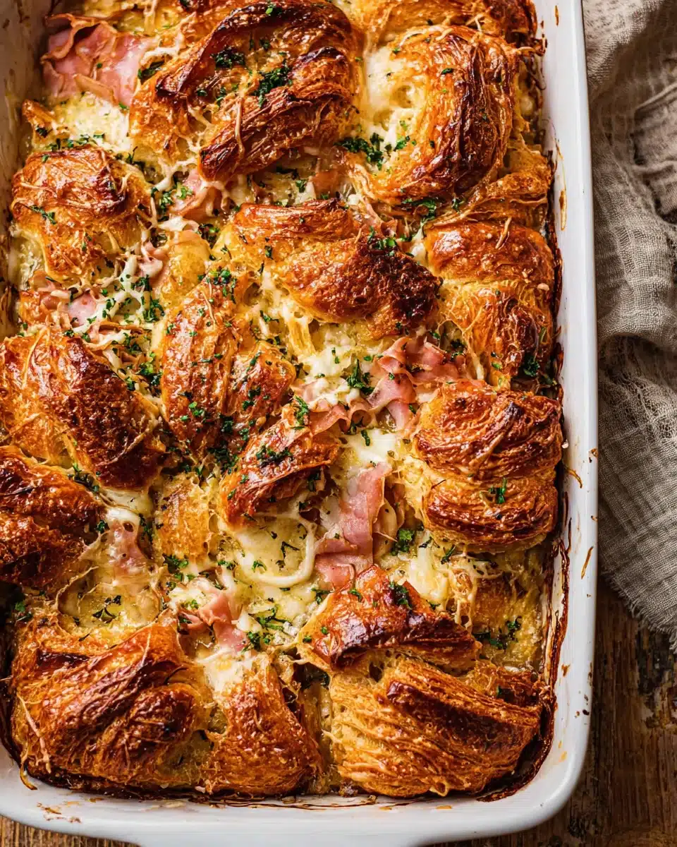 Ham and Cheese Croissant Bake