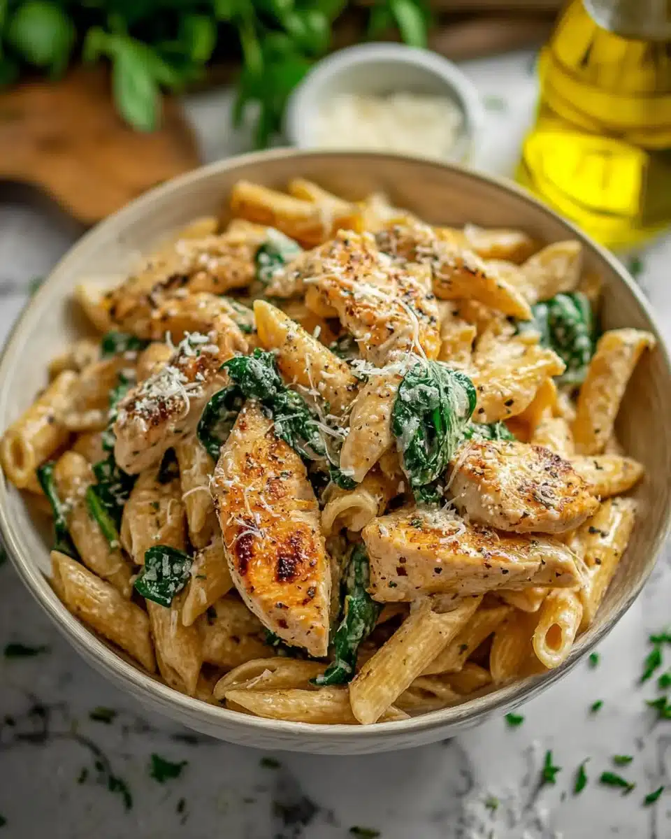 Healthy Garlic Parmesan Chicken Pasta Recipe