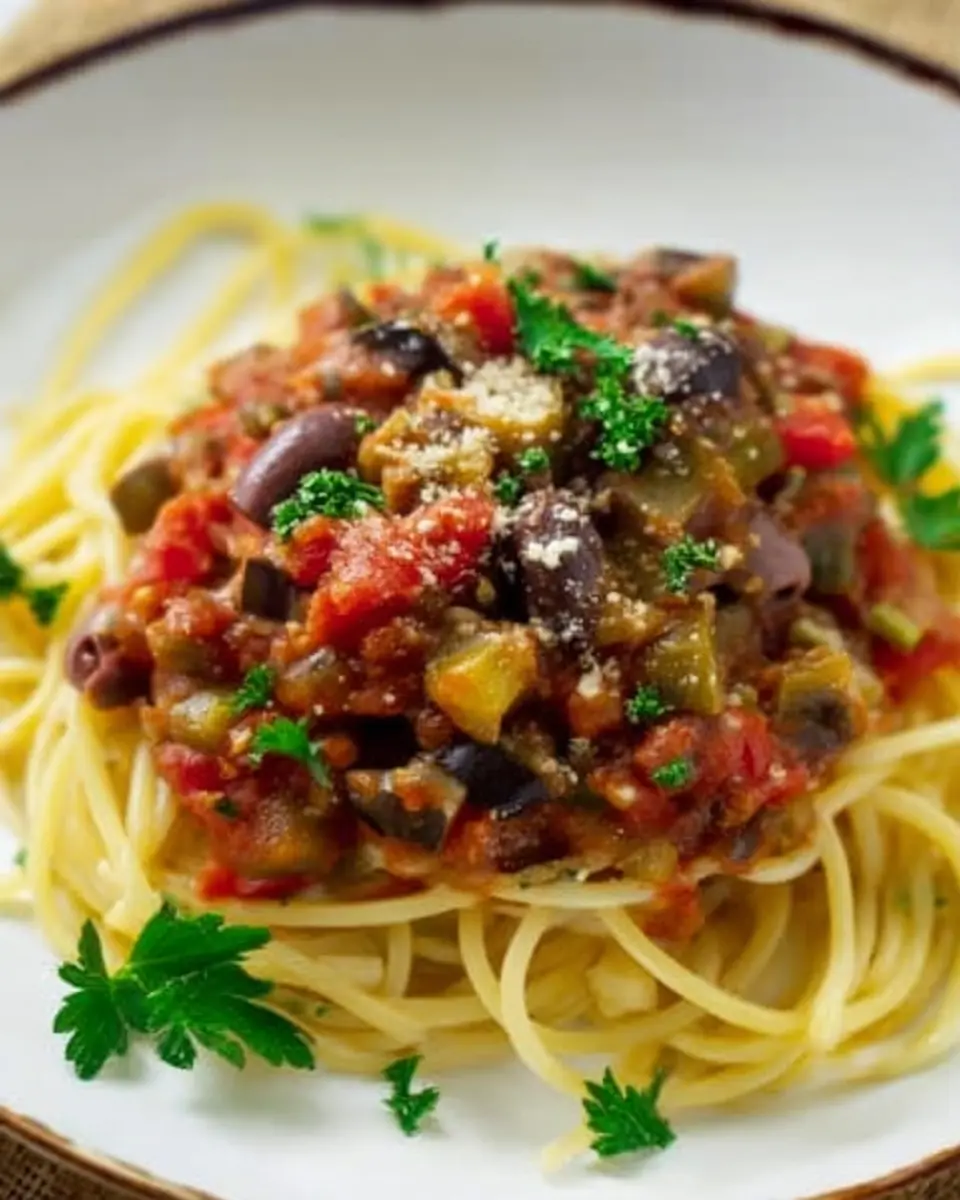 Easy Mediterranean Eggplant Pasta Sauce