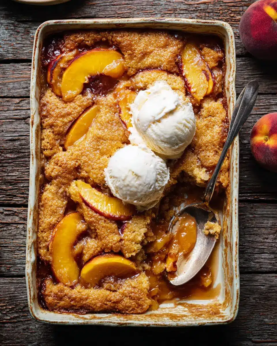 Old School Easy Brown Sugar Peach Cobbler