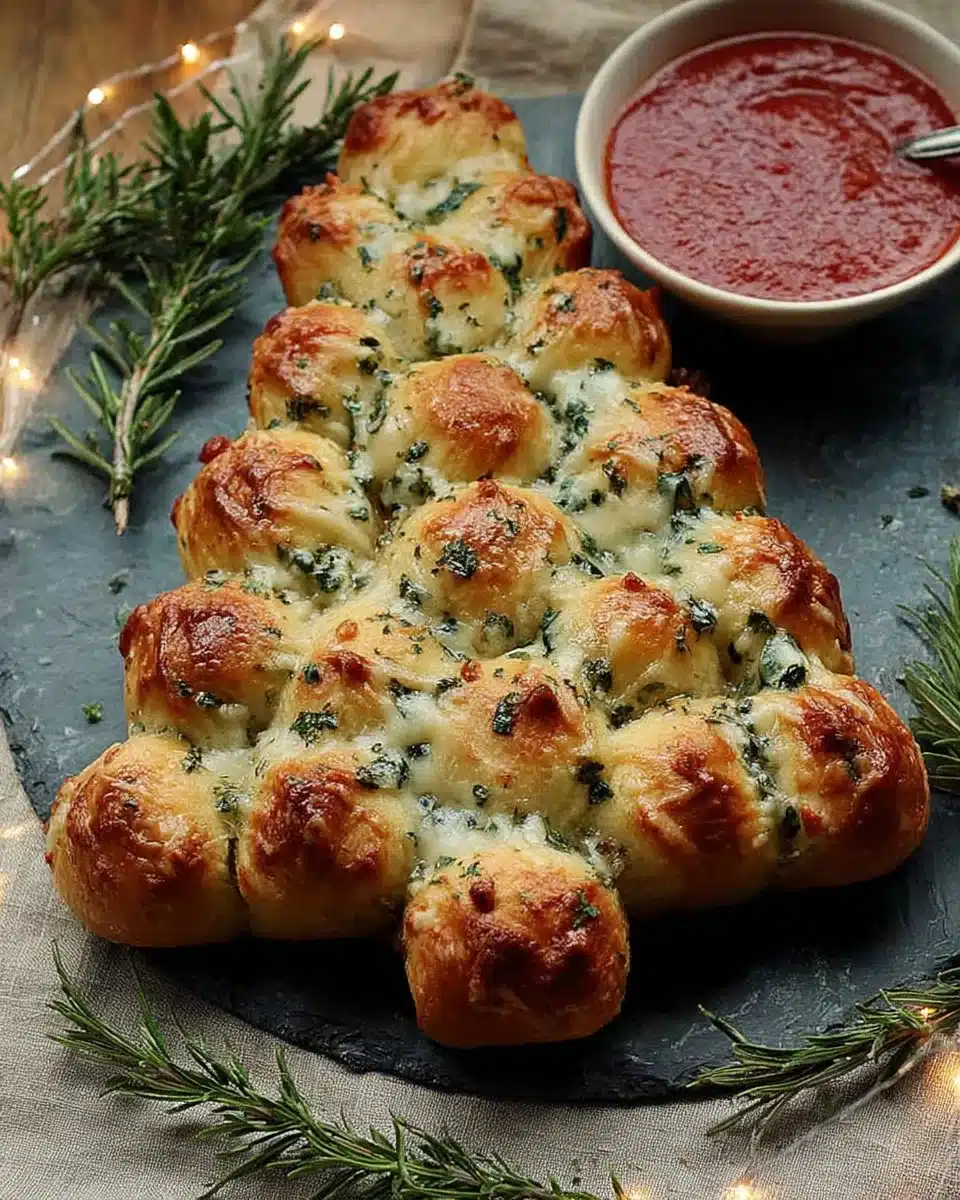 Cheesy Christmas Tree Bread | Festive Pull-Apart Appetize