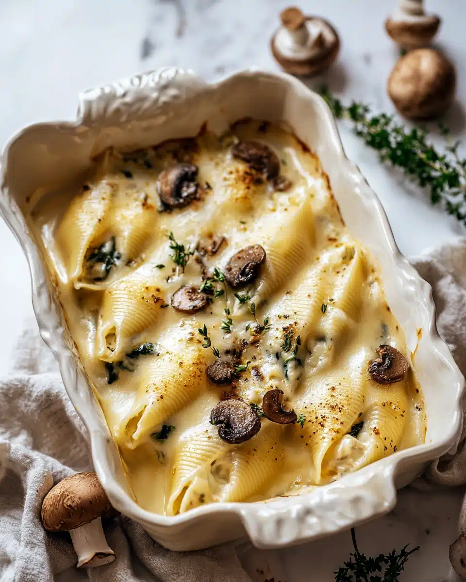 Christmas Stuffed Pasta Recipe with Mushrooms, Spinach, and Three Cheeses