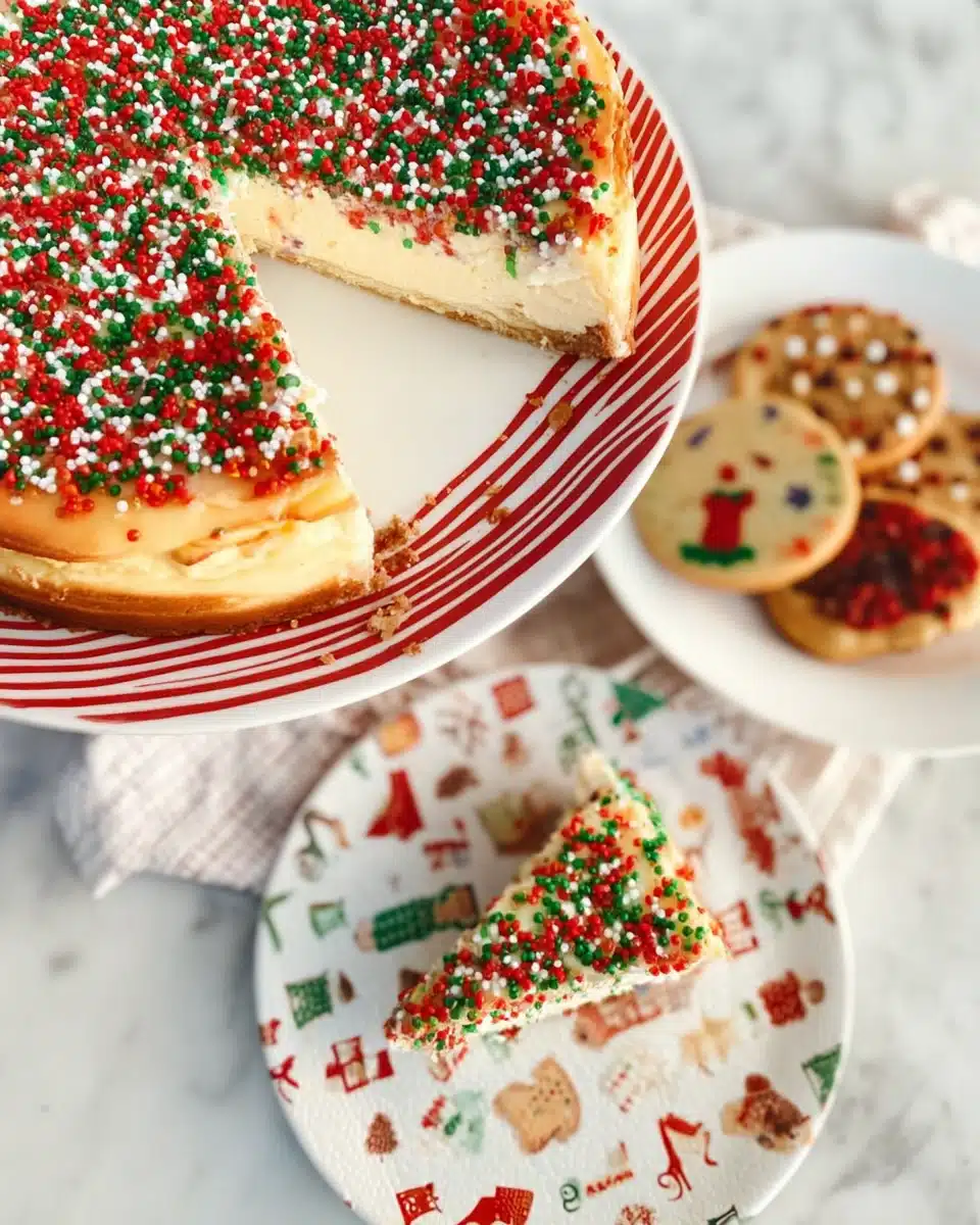 Christmas Sugar Cookie Cheesecake Recipe