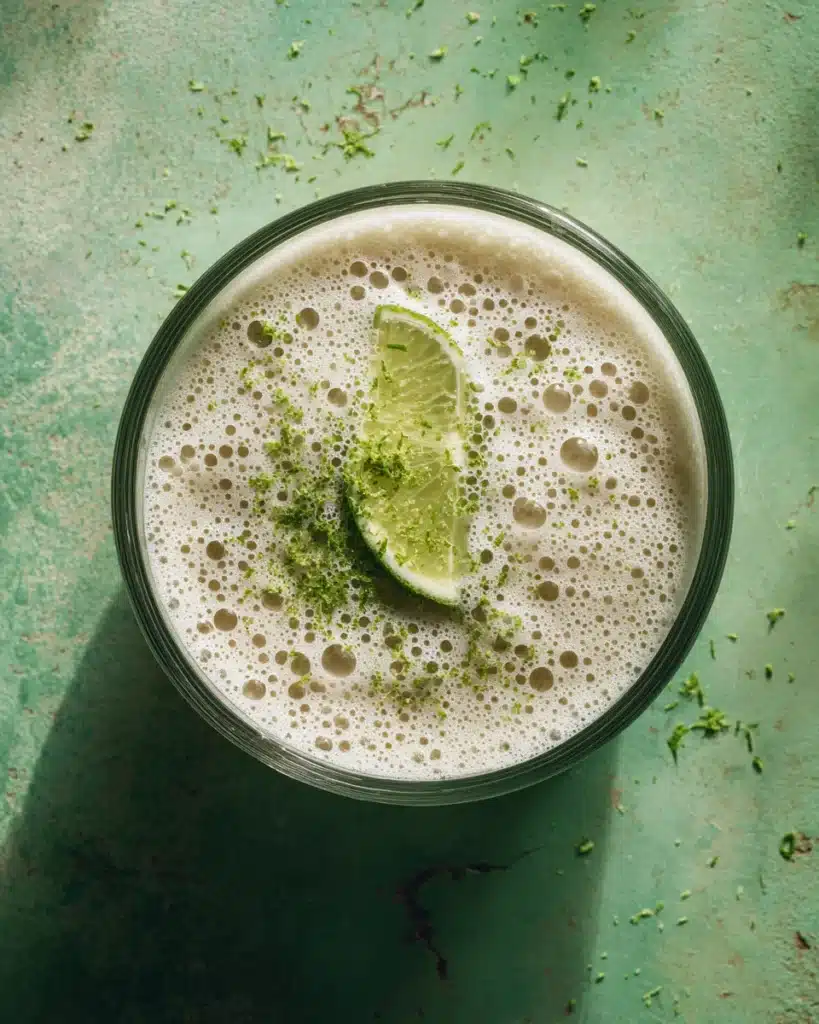 Coconut milk and lime zest mixture in a measuring cup for Crock Pot chicken