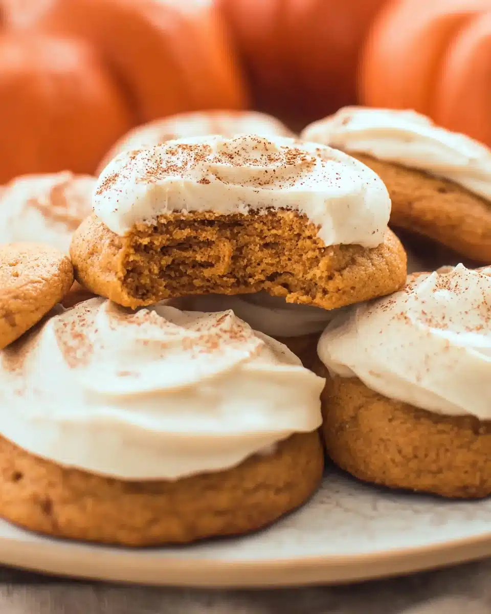 Soft and Spiced Pumpkin Cookies with Cream Cheese Frosting