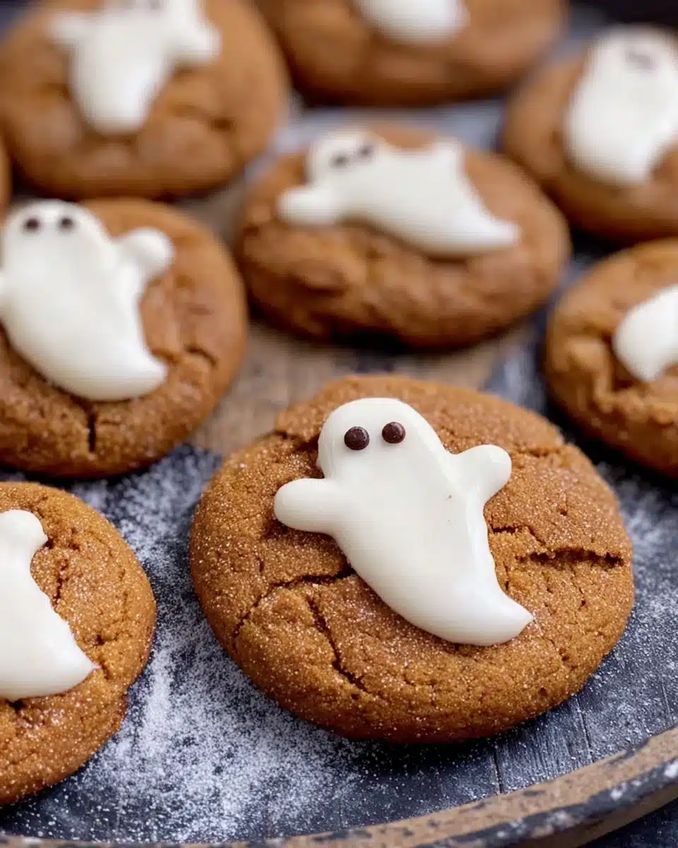 Spooky Ghost Brown Butter Pumpkin Cookies