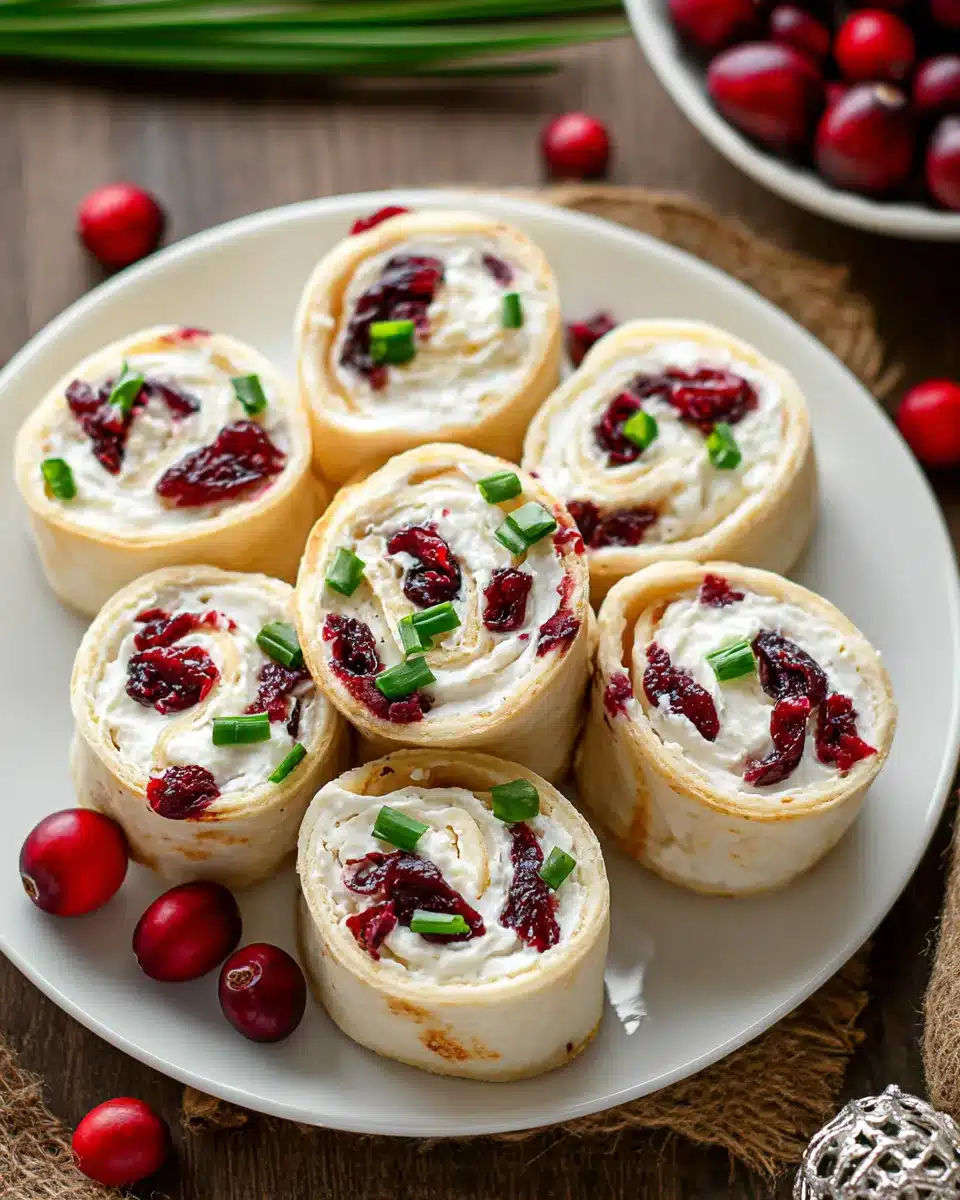 Cranberry Roll Ups – Delicious, Sweet-Tart, Creamy Christmas Appetizer Bites