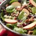 Fresh Holiday Honeycrisp Salad with apples, pecans, cranberries, and cheese