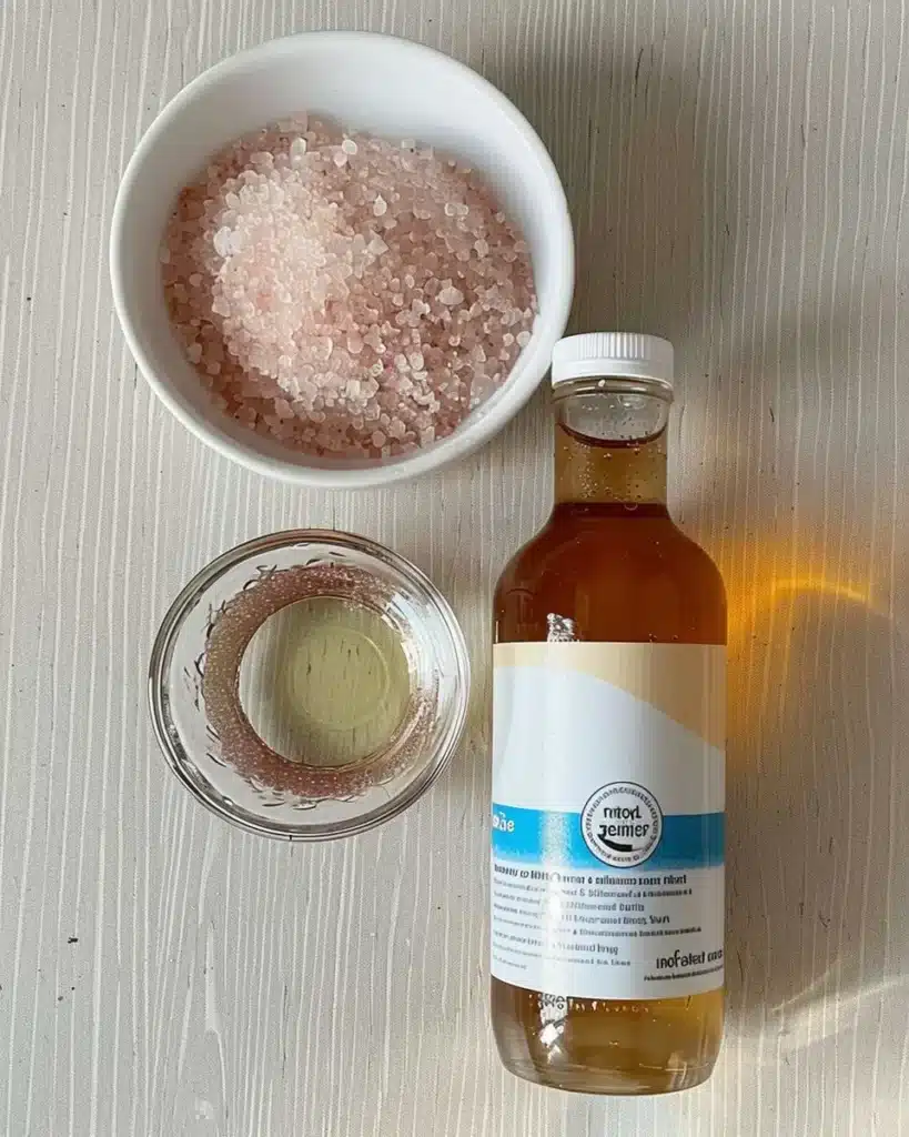 pink salt trick recipe ingredients apple cider vinegar, pink salt, and water