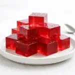 bariatric gelatin jello recipe weight loss cubes on a white plate