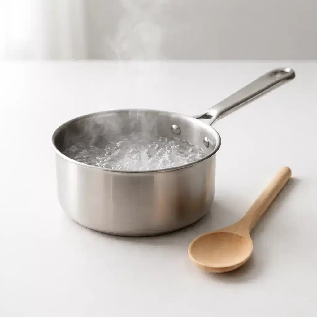 Steaming hot water for gelatin trick recipe, not boiling