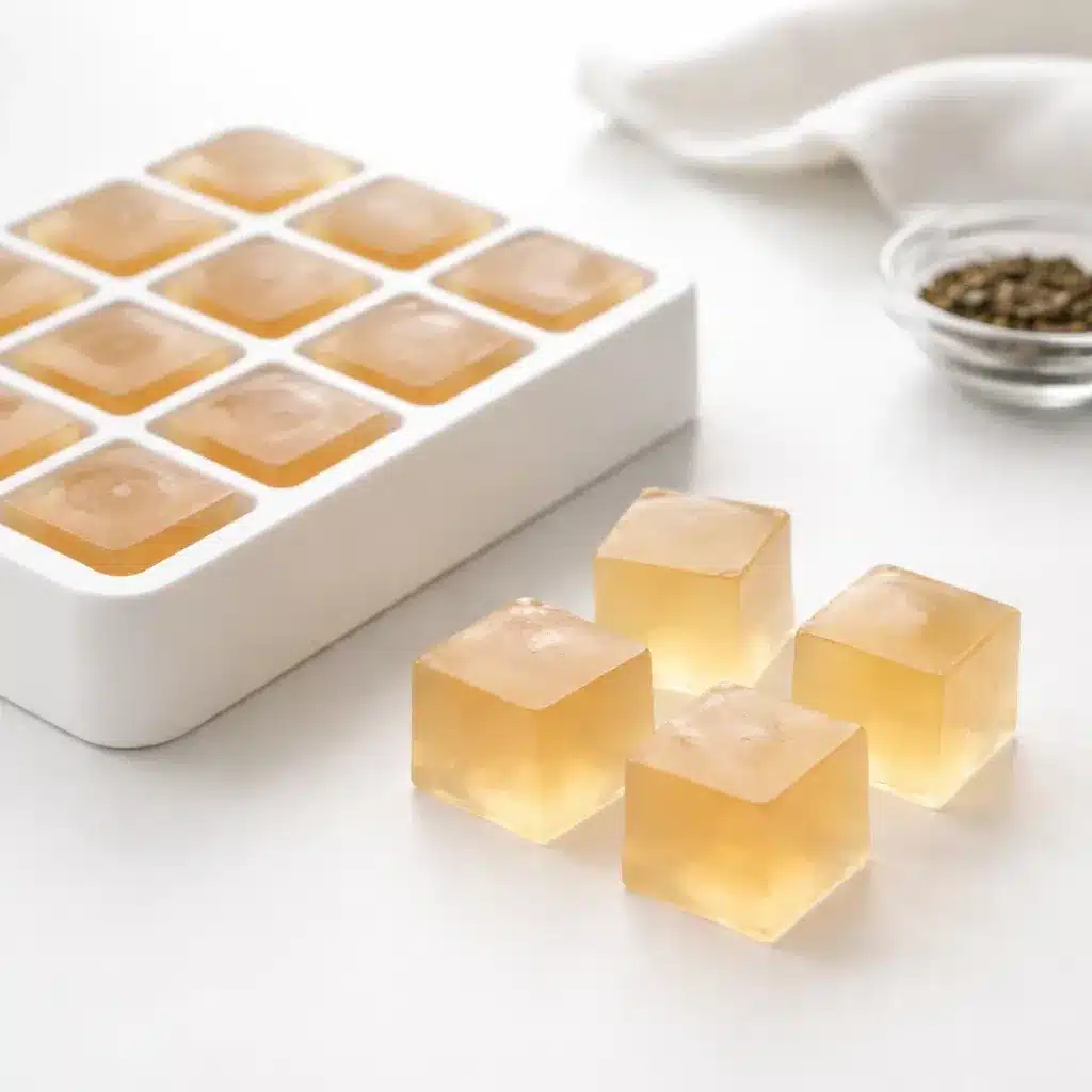 Tea gelatin trick cubes made from dr jennifer ashton gelatin trick recipe