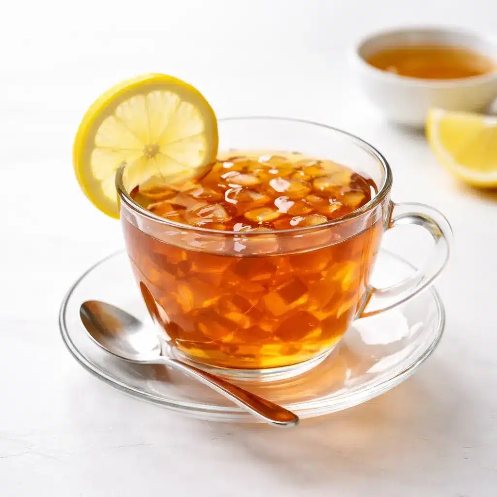 Finished dr jennifer ashton gelatin trick recipe tea drink with lemon slice